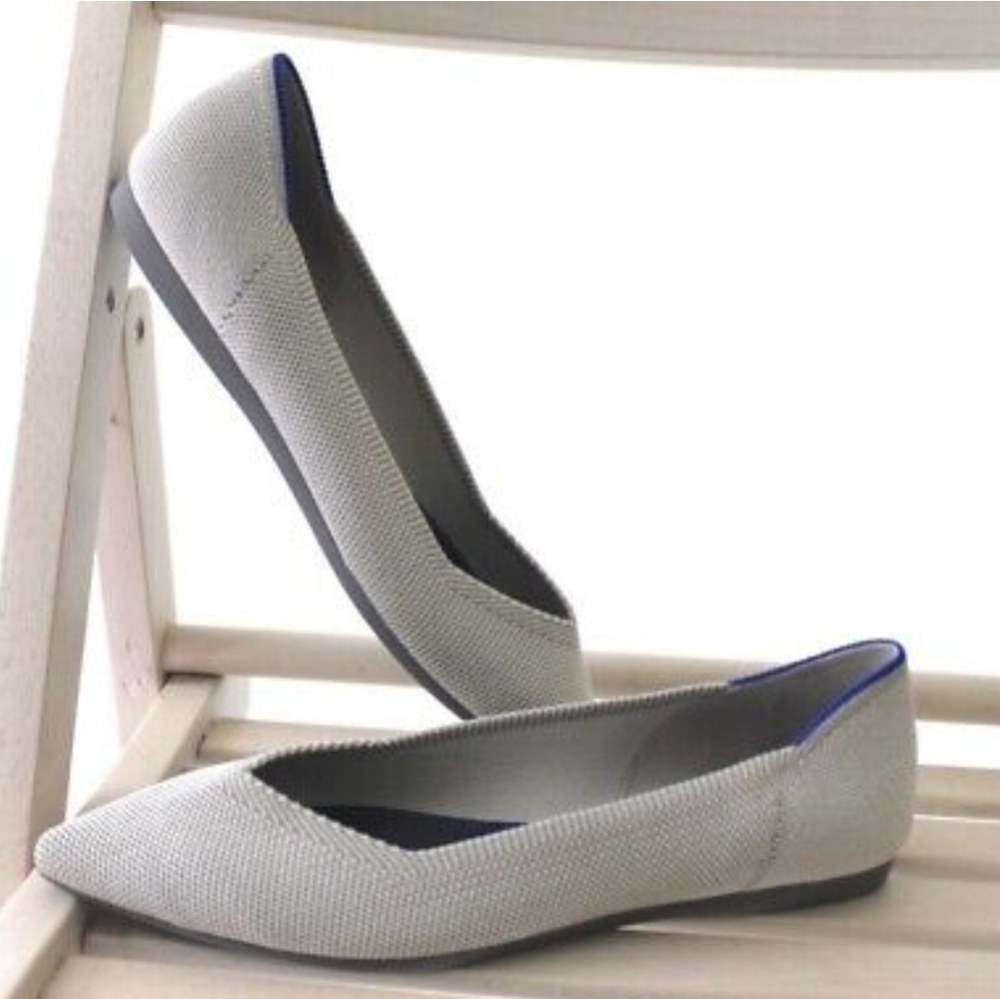 ROTHY'S The Point In Flax Birdseye Light Gray Retired Color Size 7